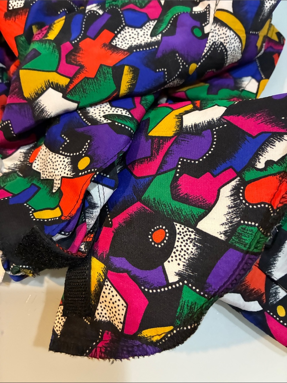 AMAZING vintage 1980s?  Chaus  Abstract colors pop double breasted blouse - Picture 9 of 11